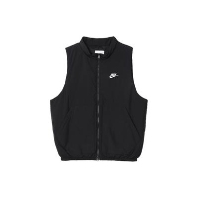 Chaleco de Algodón con Cremallera Estampado con Logotipo de Letras Sólido Club Therma-FIT para Hombre Chaleco Negro DX0677-010