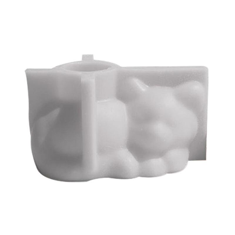 Sleeping Cat Candlestick Resin Mold Cat Planter Pot Mold Silicone Mold DIY Soap Making Aromatherapy Mould Decorations