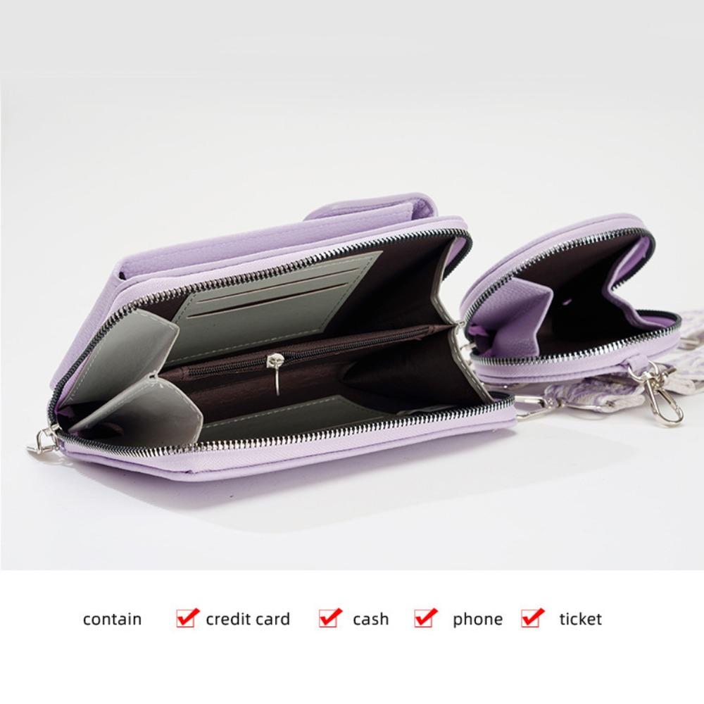 

Crossbody Bag with Pouch Large Capacity Phone Shoulder Bag Trendy PU Leather Bag Girls жовтий