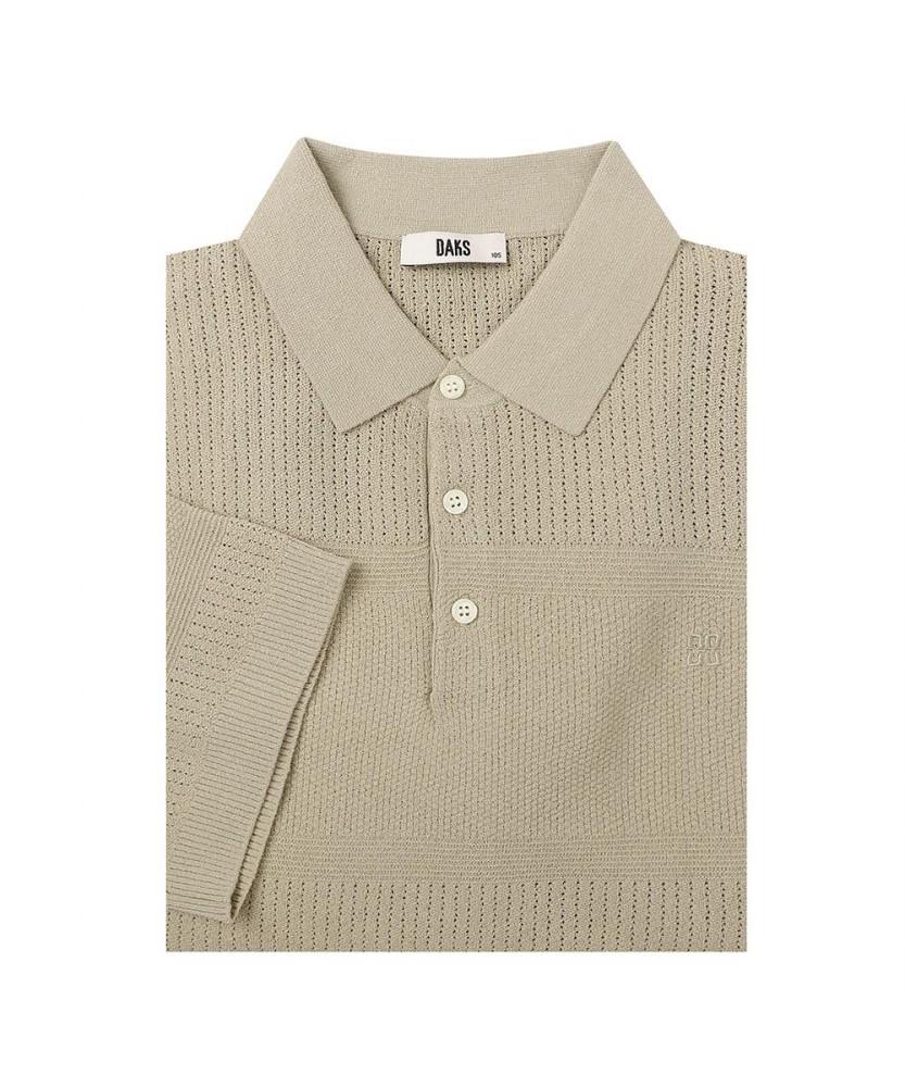 Dagseusyeocheu Linen Blend Block Texture Collar Knit_Dms1Swts111I1