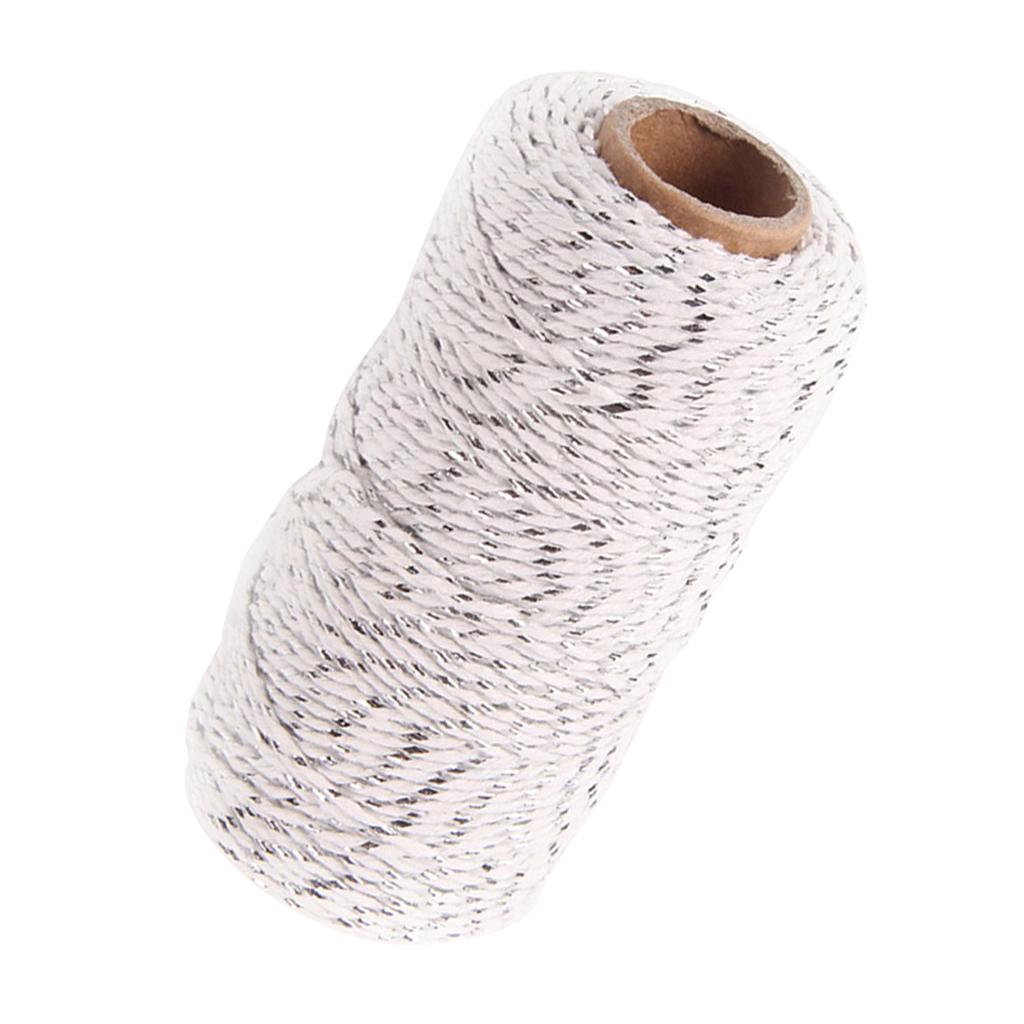 Bakers Twine Cotton Rope Two Tone Jute String for Crafts Christmas Holiday Ribbon Strong Cord for School and Gardening