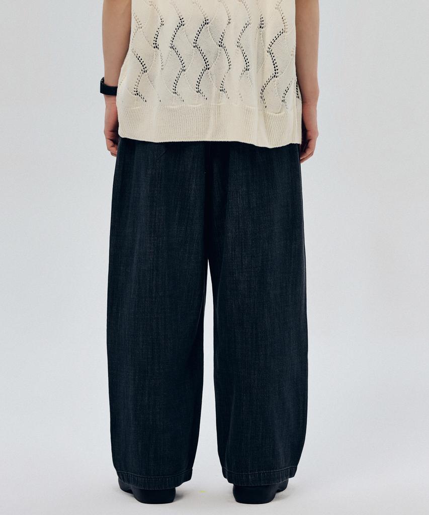 Lipeullaipeoki Lx8522 Linen-Like Easy Banding Relaxed Denim (Powder Black)