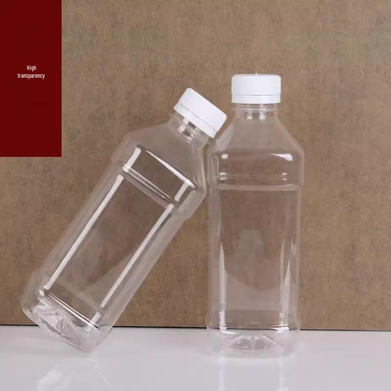 Disposable Transparent Plastic Bottle with Lid - Half Jin Size, Food-Grade for Mineral Water or Juice