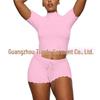 Modal! Summer 2026 Women's Slim-fit High Neck Short Sleeve T-shirt and Shorts Set