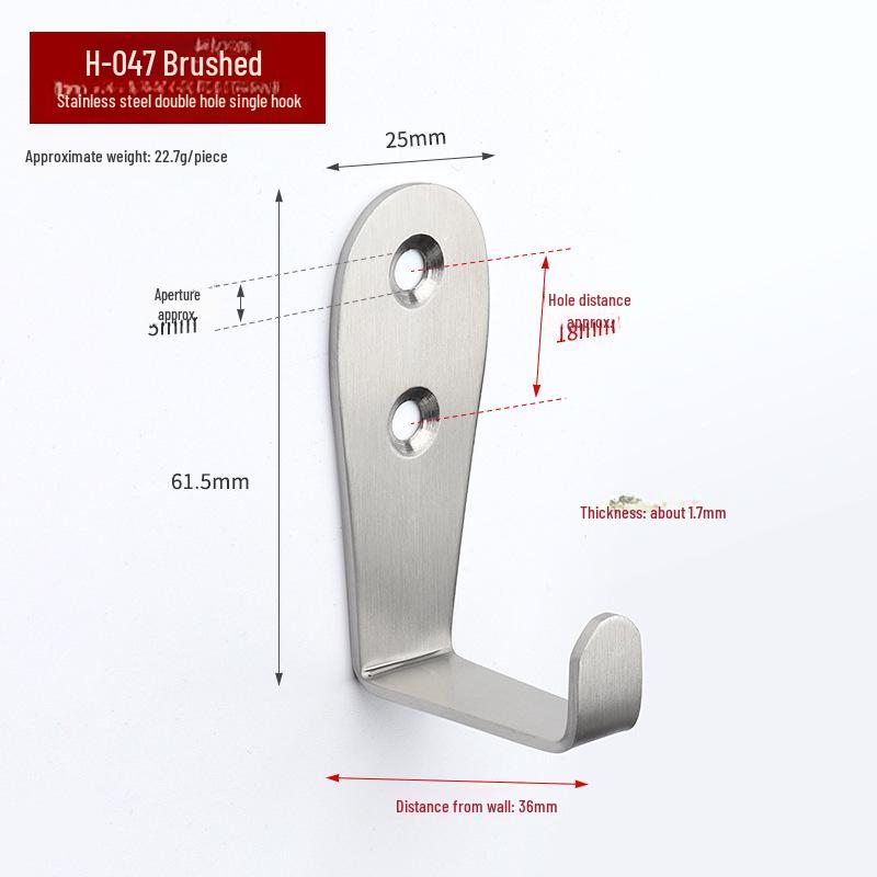 Stainless Steel Mini Single Clothes Hook for Wall