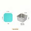 Stainless Steel Sauce & Salad Container with Silicone Lid, 60/180ml, Leakproof Square Design
