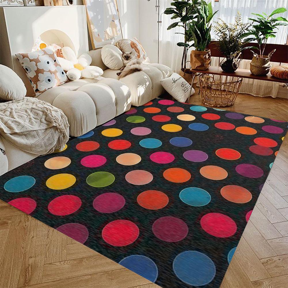 

Polka Dot Area Rug Colorful Art Deco Chenille Floor Carpet Carpet for Dinning Room Living Room Bedroom Farmhouse Non Slip Mat 40x60cm