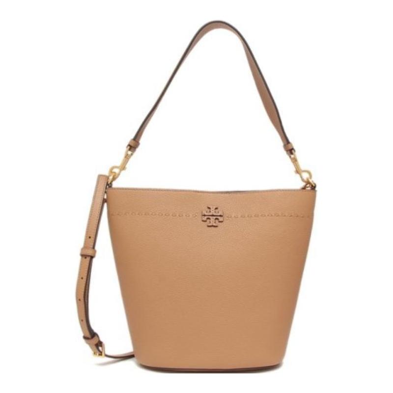 Tory Burch Tang Libaiqi McGraw Simple and Fashionable Detachable Shoulder Strap Leather Bucket Bag Portable Crossbody Shoulder Bag Women's 143544-227