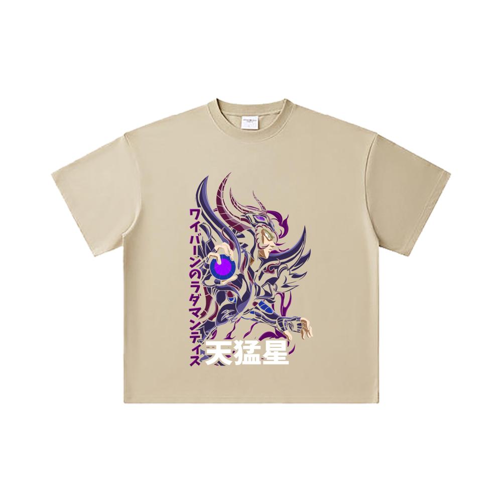 260 GSM Double Yarn 32 Count 100% Cotton Saint Seiya V18 Rhadamanthys Print Unisex Heavy Cotton T Shirt