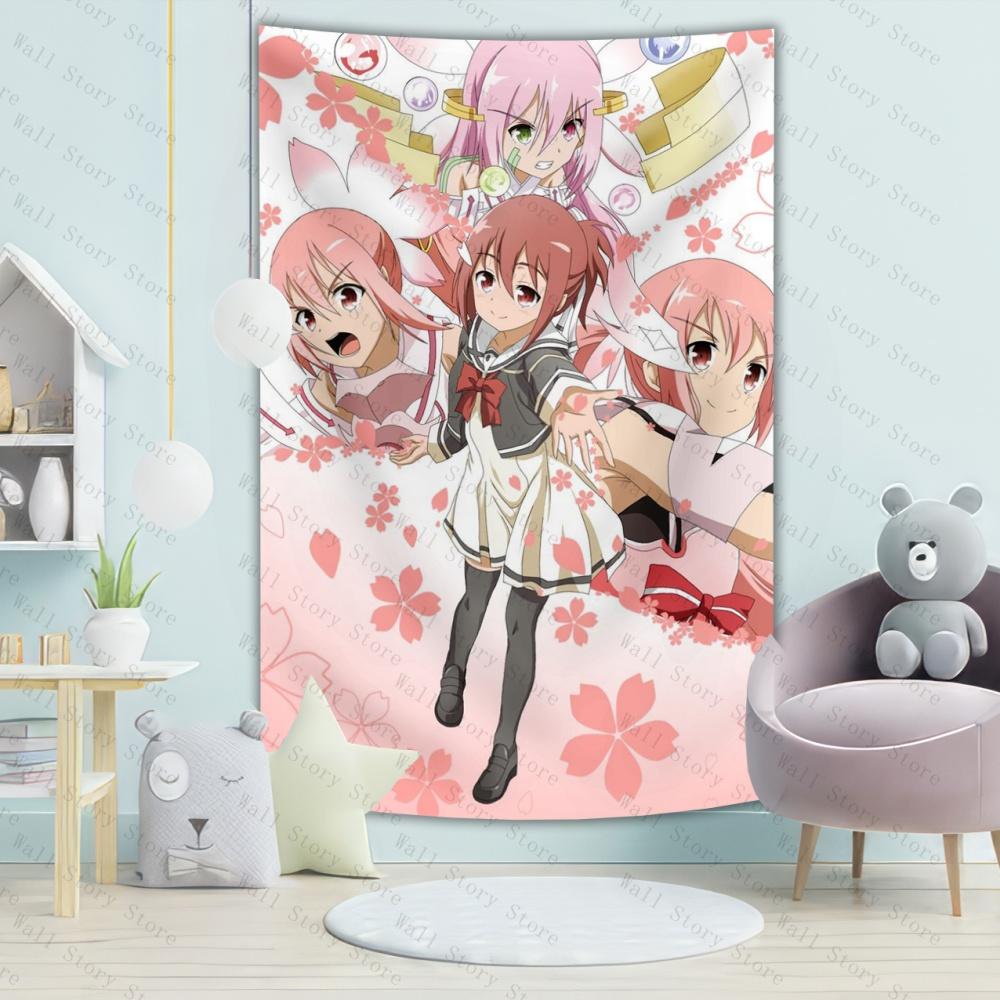 Magical Girl Madoka Tapestry Japanese Anime Magazines Art Wall Background Cloth For Teen Girl Bedroom Dorm Decor Cute Gift Flags