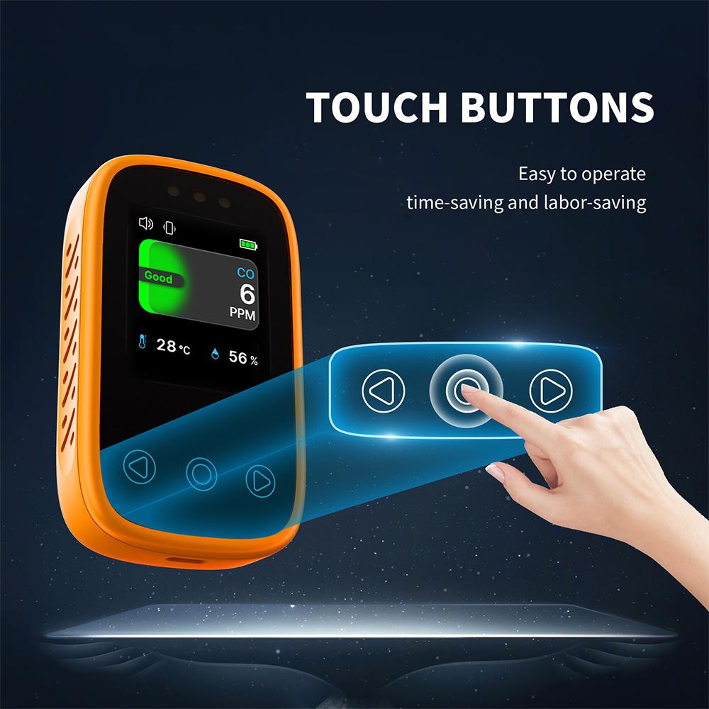 Portable Carbon Monoxide Tester Mini CO Detector Multifunctional Air Quality Monitor Temperature and Humidity Meter Rechargeable