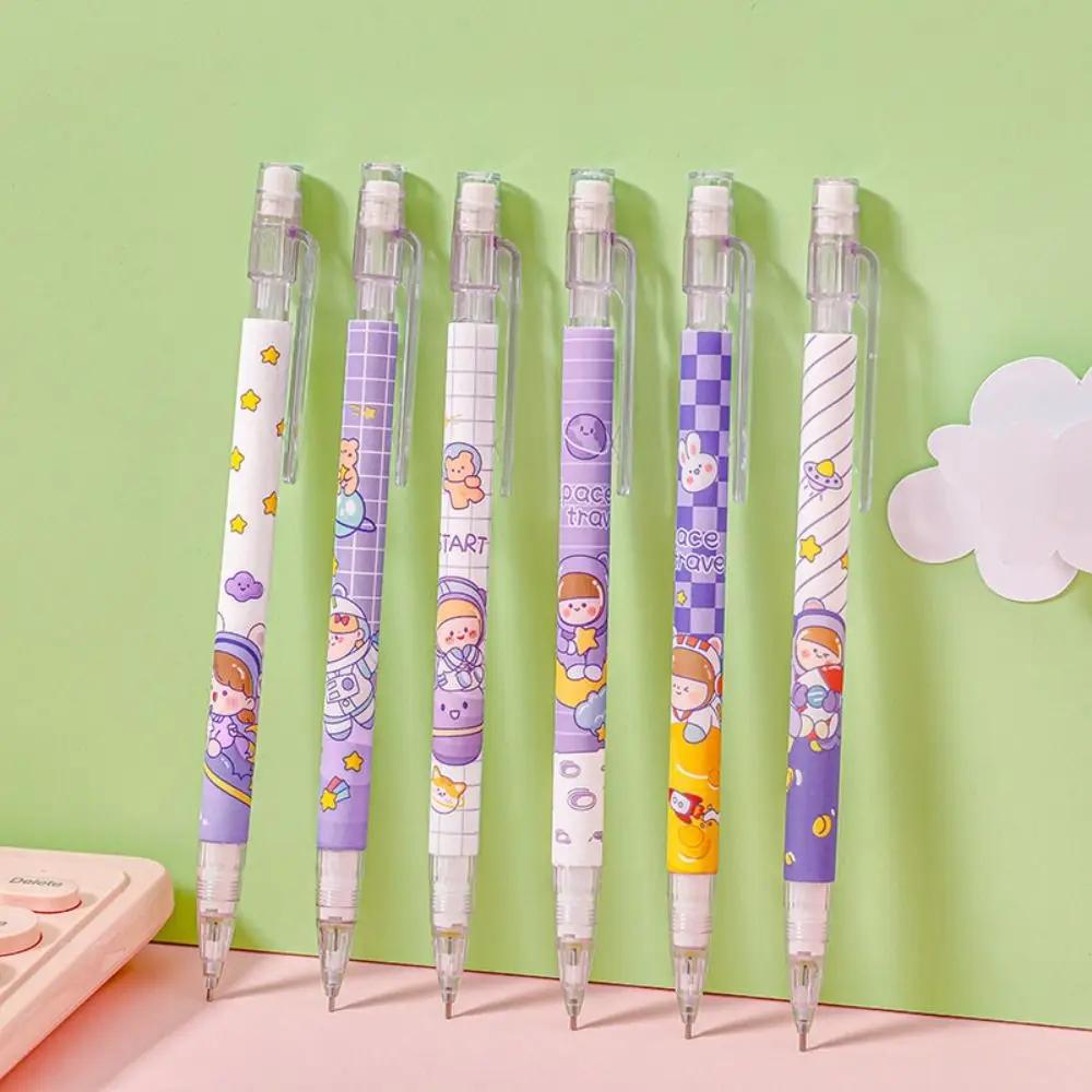 Cartoon 2.0MM 2B Automatic Pencil Press Type Come With Eraser Mechanical Pencil Stationery Sketch Pencil Students