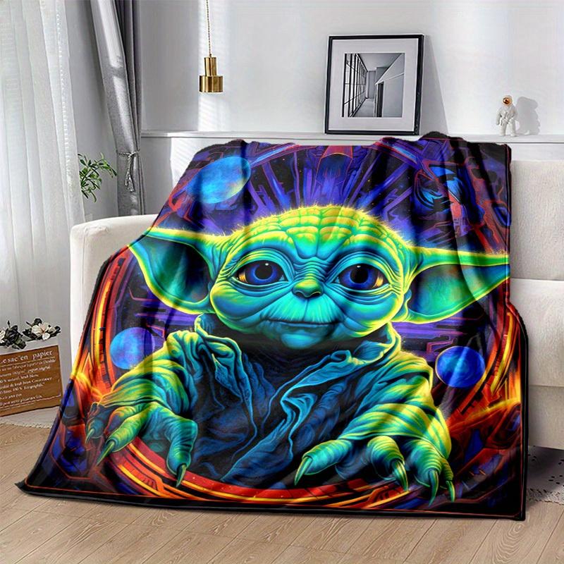 1pc. Colorful Star Wars Yoda Blanket - Perfect for Home, Office, Outdoor Use, Gift Idea, Suitable for All Seasonsz0417276