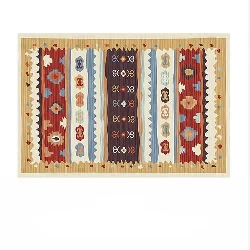 Bohemian Pattern Decorative Carpet Tribal Style Moroccan Luxury Persian Art Multi-style Rug Geometric Loop-pile Rug