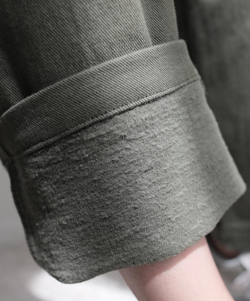 Jikeulib Warm Fleece-Lined Elastic Waist Pocket Cargo Stretch Cotton Pants
