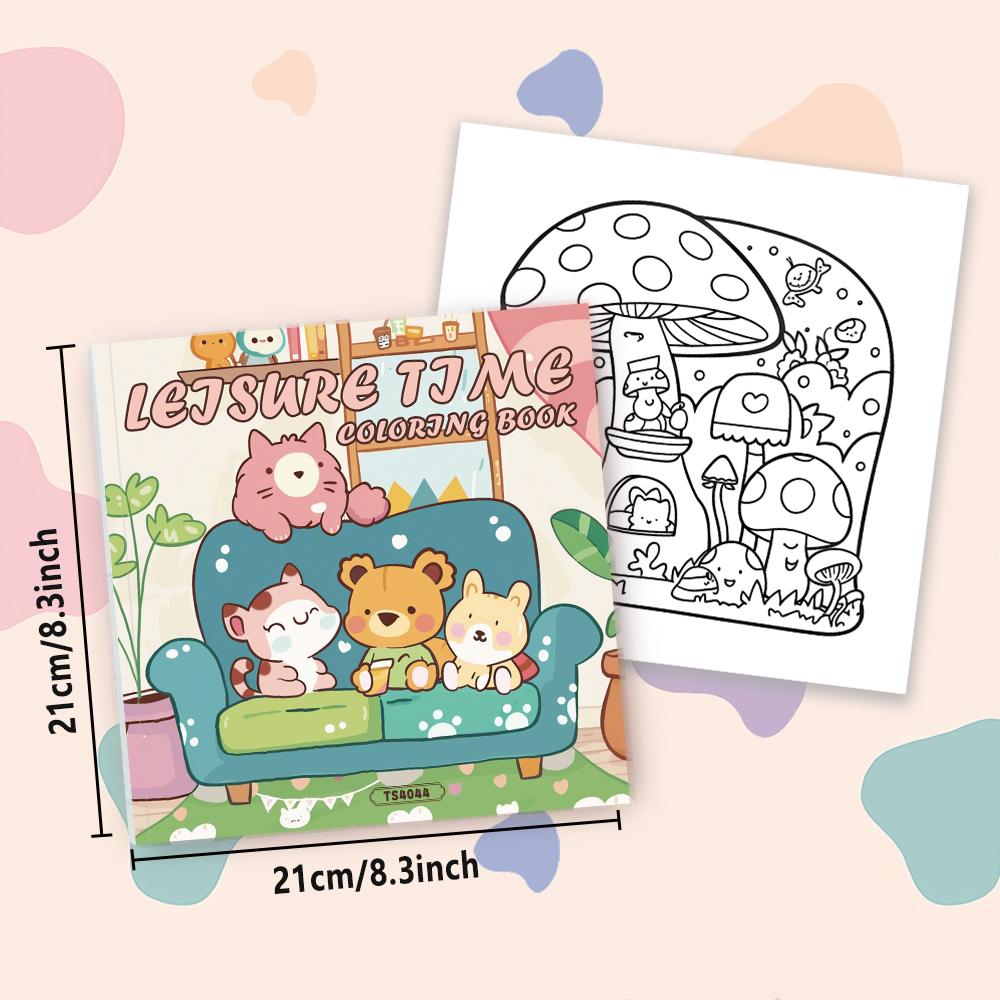 Carte de colorat drăguță, 30 de coli modele diferite 8,3x8,3'' 100gsm, relaxantă și de detensionare, cadouri pentru Ziua Îndrăgostiților, Paște