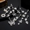 Mixed-Style Navel Piercing For Women Sexy Body Belly Piercings Rhinestone Butterfly Curved Belly Button Rings