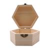 Fashion Gift Box Simple Portable Diy Hexagon Shaped Wood Jewelry Box Wedding Holder Jewelry Display 2024 New