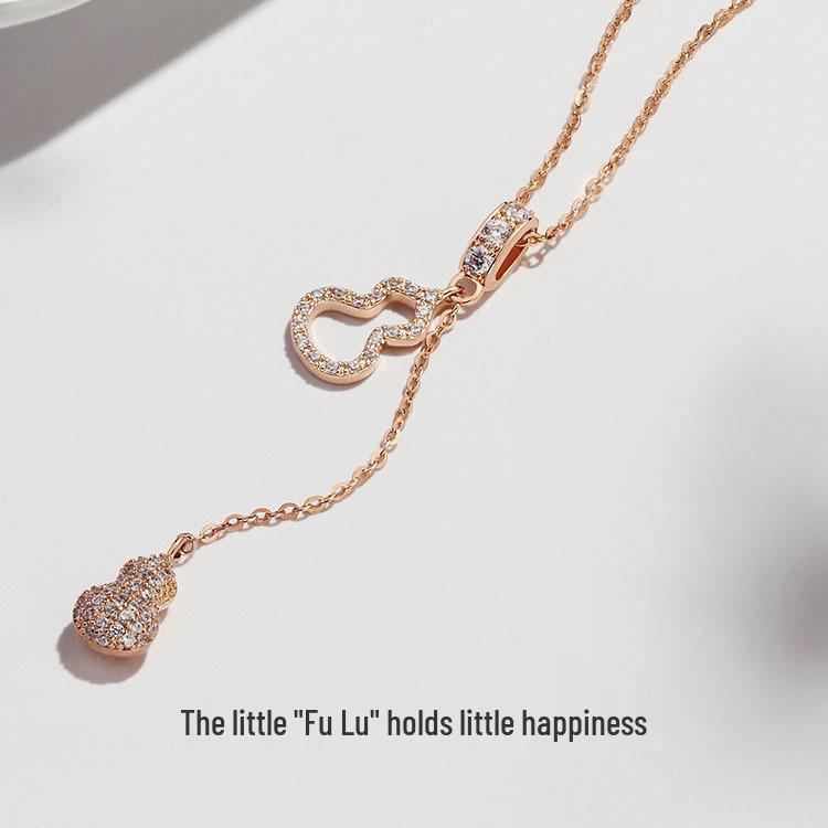 Fairy Gourd Women's Luxury Choker - Stylish Double Gourd Tassel Chain Necklace