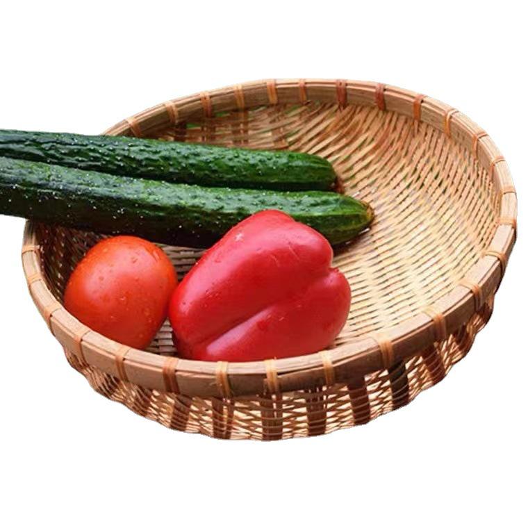 Bamboo Farmhouse Winnowing Basket & Sifter for Drying, Washing, and Steamed Buns