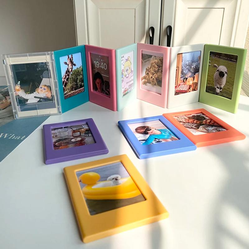 3 Inch Magnet Photo Frames 5pcs Colourful Mini Film Photo Frames DIY Decorative Display Stand Photo Frames Home Decor