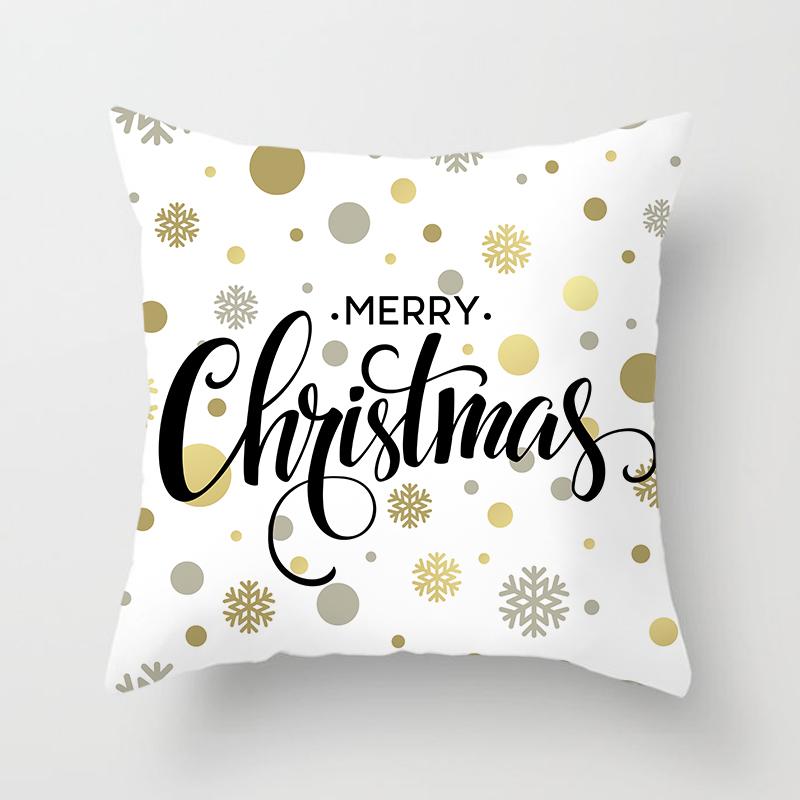 Merry Christmas Printed Pillowcase Christmas Style Cushion Cover Home Sofa Decor Throw Pillowcase