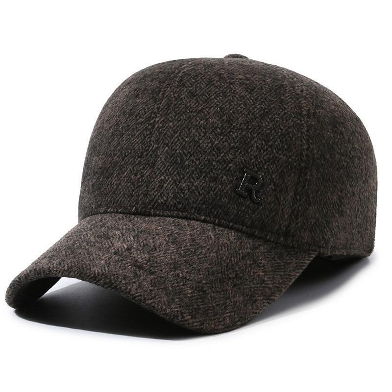 Hat Men's Fleece Warm Winter Dad Grandpa Head Ear Protector Old Peaked Cap Baseball Cap