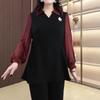 Spring 2025 Plus Size Slimming Top for Middle-Aged Women
