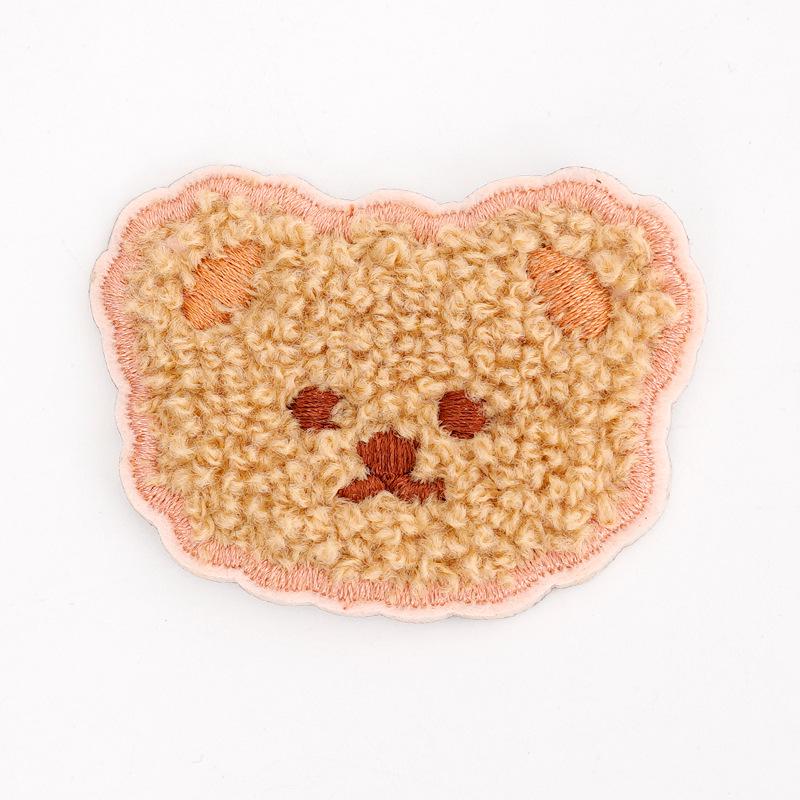 New No-Sew Self-Adhesive Cute Bear Cartoon Embroidery Patch for Clothes хаки