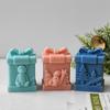3D Santa Christmas Gift Box Silicone Mold DIY Aroma Candle Plaster Decoration Mould Christmas Chocolate Candy Molds