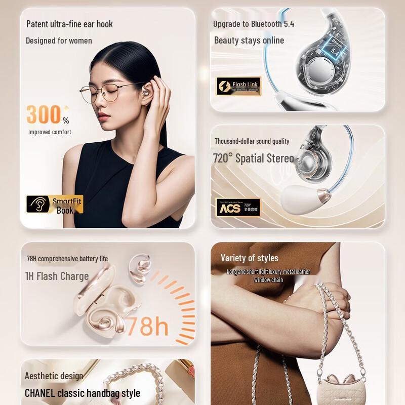 Jinyun I66 Open-Ear Bone Conduction Bluetooth Headphones