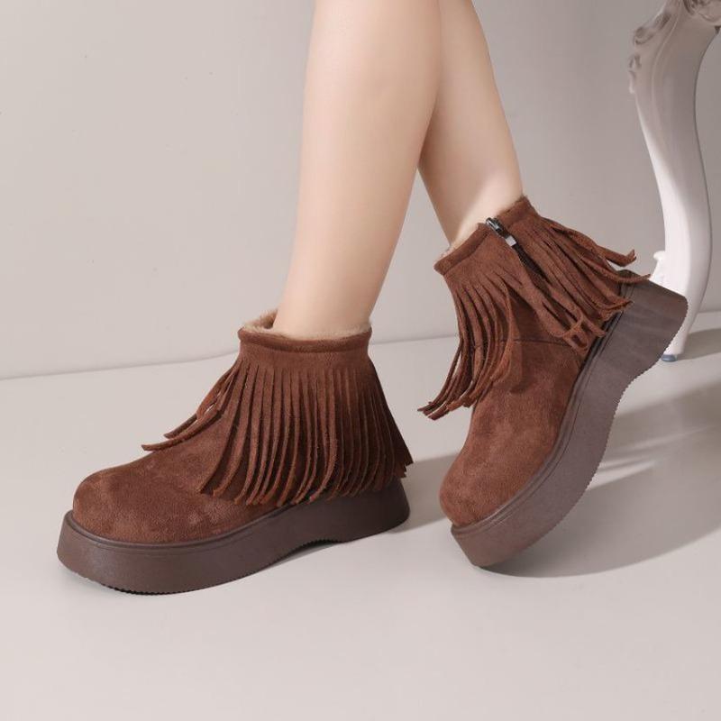 Retro Shoes, Height-increasing Boots, Women's Autumn and Winter New Style Versatile Soft-soled Ankle Boots