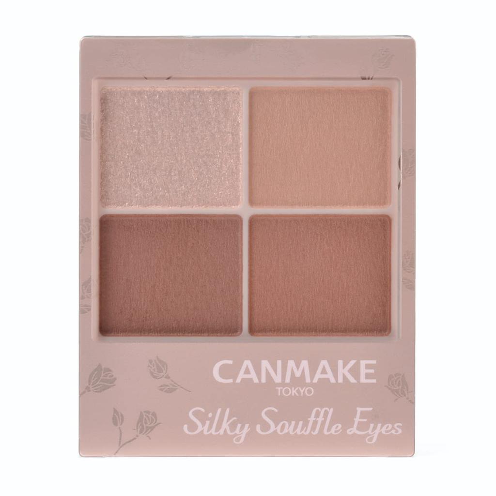 CANMAKE Silky Souffle Eyes Matte Type Eyeshadow Quad [All 4 Colors], 4 Matte Shades, 1 Palette