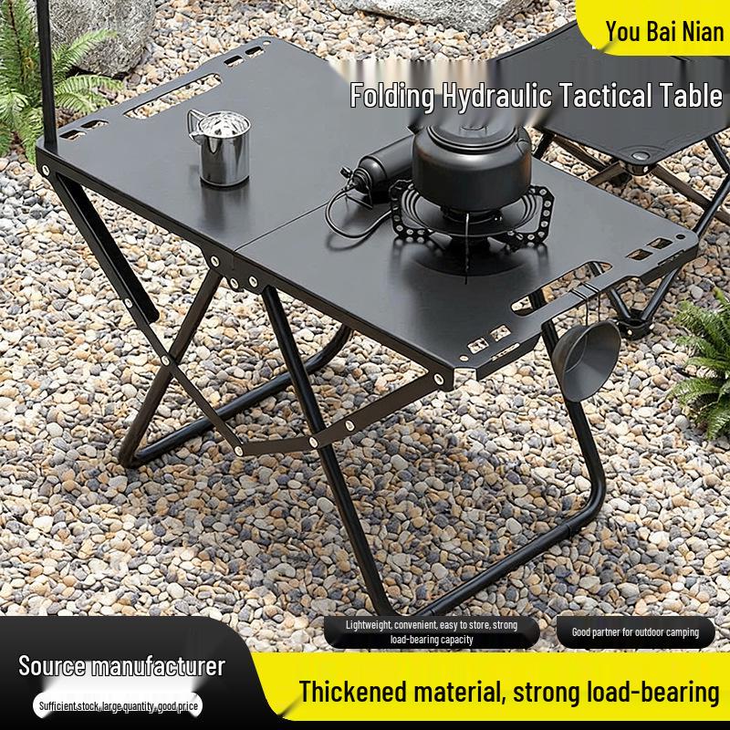 Adjustable Portable Folding Camping Table - Lightweight, Small, Quick Deploy BBQ/Tea Table for Outdoors