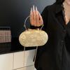Borsa a Pochette da Sera in PU con Catena Metallizzata e Chiusura a Serratura per Uso Quotidiano