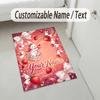 Easter Bunny Theme Crystal Velvet Rug Personalized Custom Name Text Soft Floor Mat Home Decor