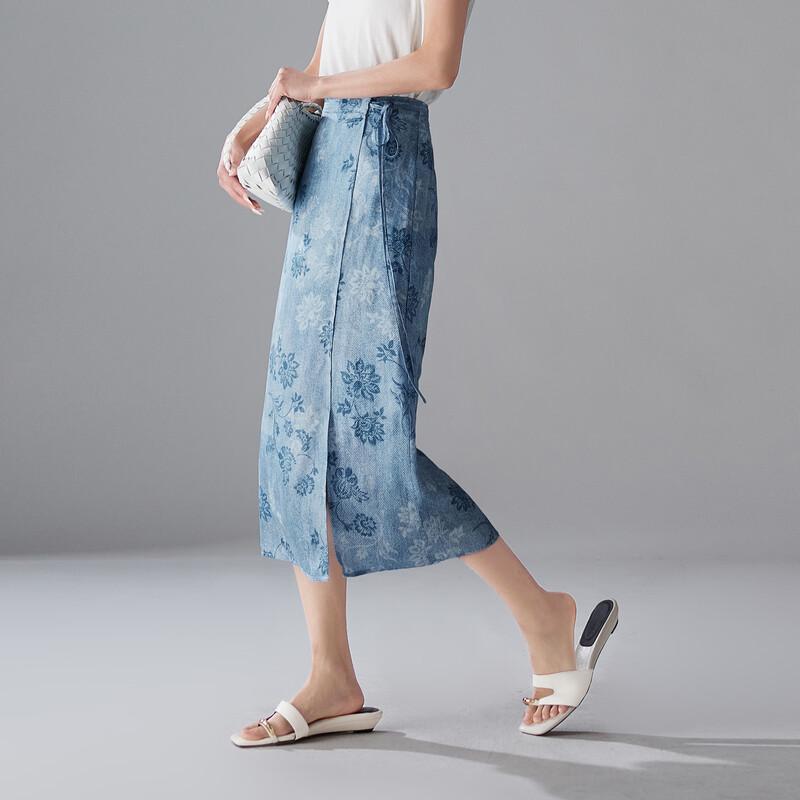 SOFSIL Floral Silk Blend High-Waist Mid-Length Skirt
