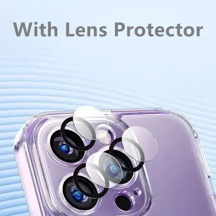 For Magsafe Luxury Clear Acrylic Case For iPhone 15 14 13 12 11 Pro Max Plus Magnetic Wireless Charging Case With Lens Protector