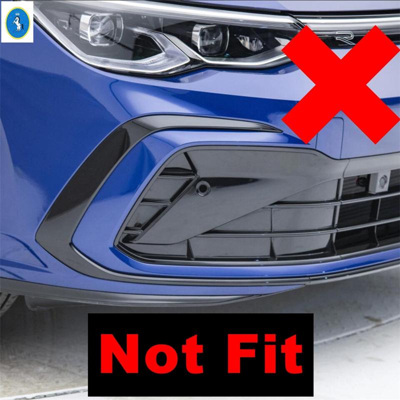 Car Front Grille Og Lights Lamp Eyelid Eyebrow Stripes Decor ABS Accessories Cover Trim For VW Volkswagen Golf 8 MK8  - 2025