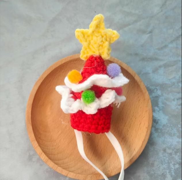 Christmas Goose Figurine Set with Hand-Crocheted Mini Pet Hats