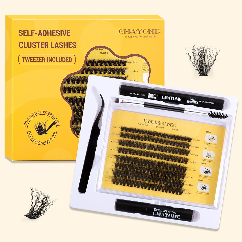 Single Tuft Wool Curled False Eyelashes Natural Fluffy Thick Segmented Eyelashes Light Eyelash Set