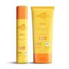 Aqualogica Glow+ Dewy Sonnenschutz für alle Hauttypen mit Papaya & Vitamin C mit LSF 50 & PA++++ - 50G + 80G, Packung mit 1