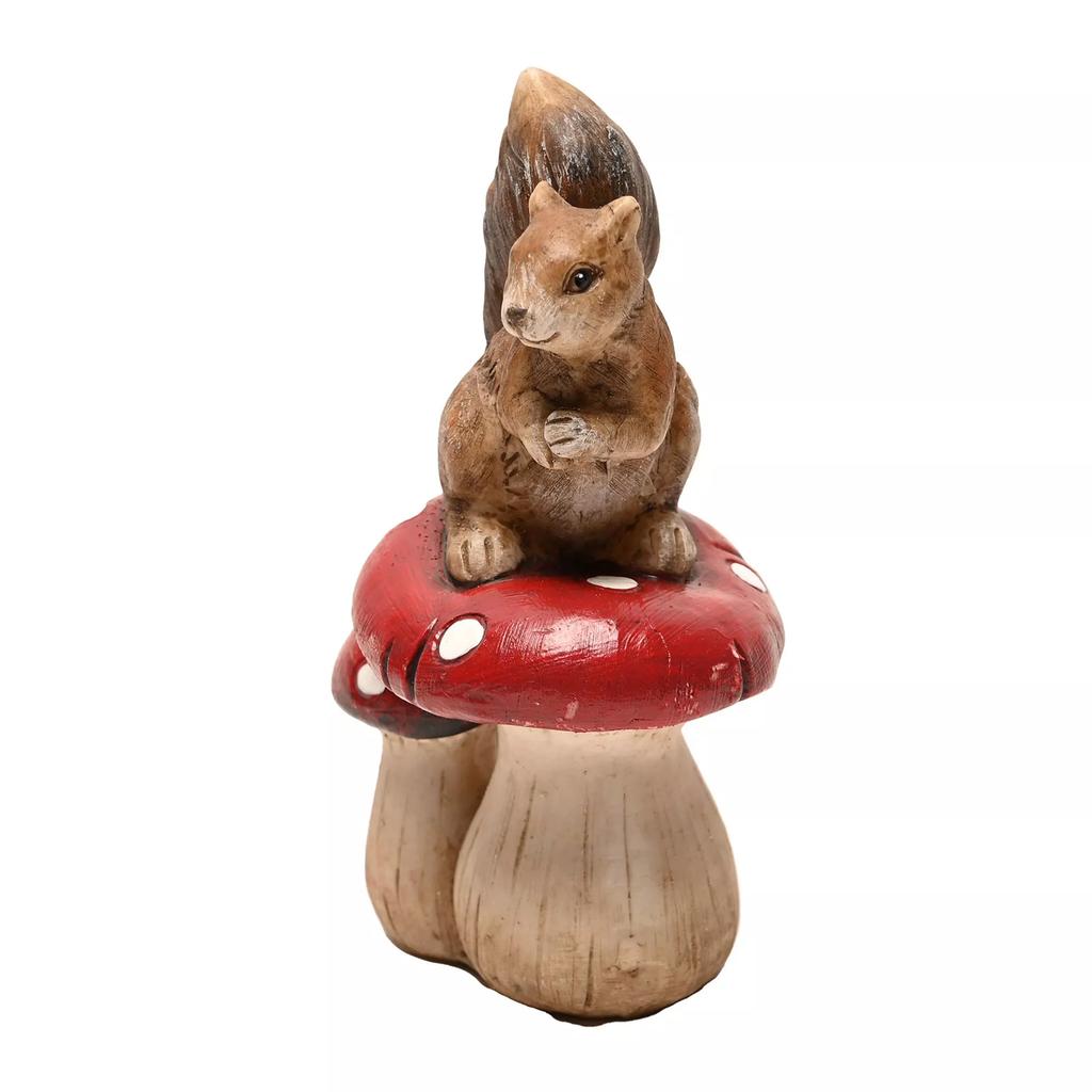 Country Living Squirrel On Mushroom Ornament