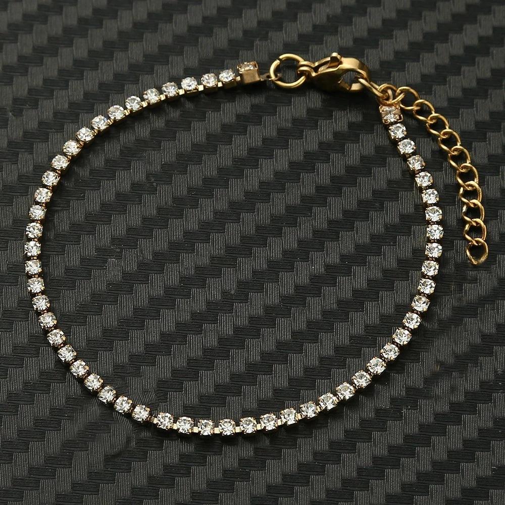 Dainty Gold Bracelets for Women,Gold Color Stainless Steel Adjustable Layered Paperclip Tennis Chain Bracelet Cute Jewelry