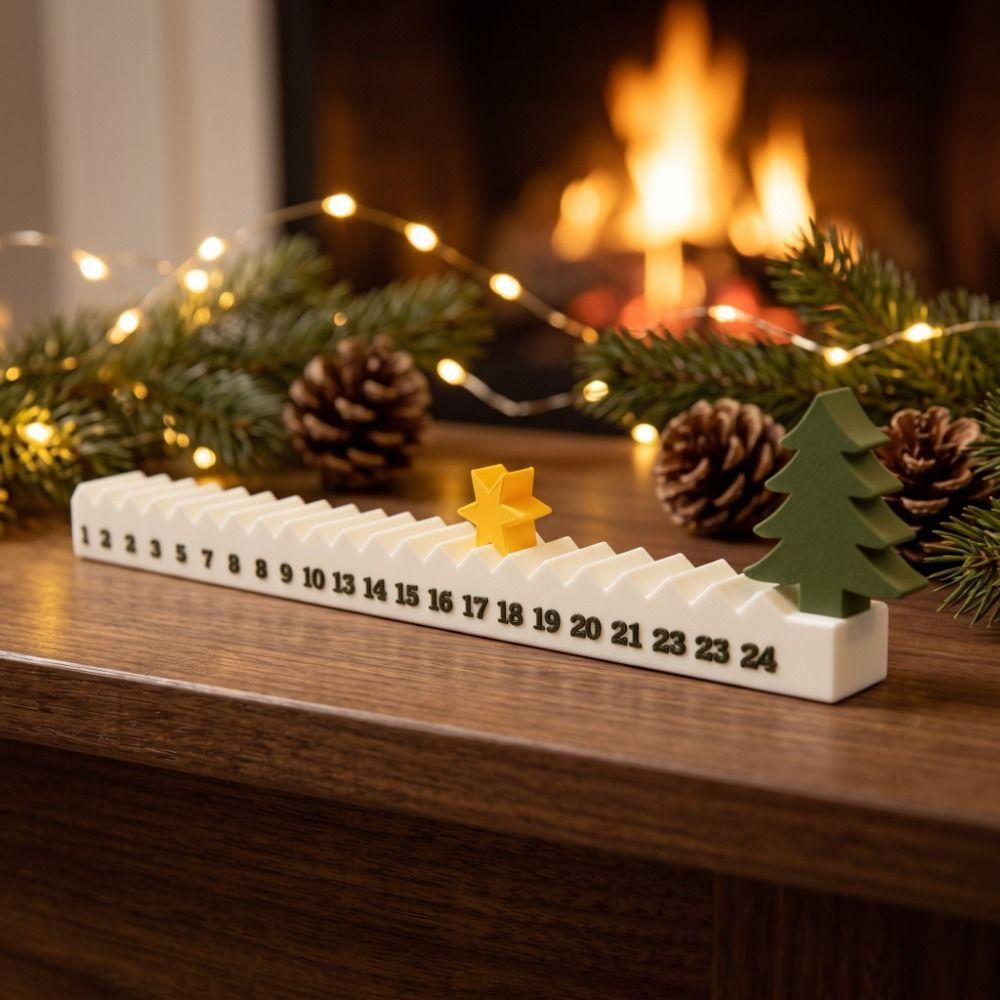 with Stars Christmas Countdown Calendar Christmas Tree Star Desktop Decoration Festival Decor
