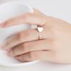 Gold Platinum Rose Gold Plated Heart 925 Sterling Silver Love Adjustable Ring for Women Jewelry