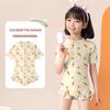 Girls' Quick-Dry Sun Protection One-Piece Swimsuit - Cute Swimwear for Kids