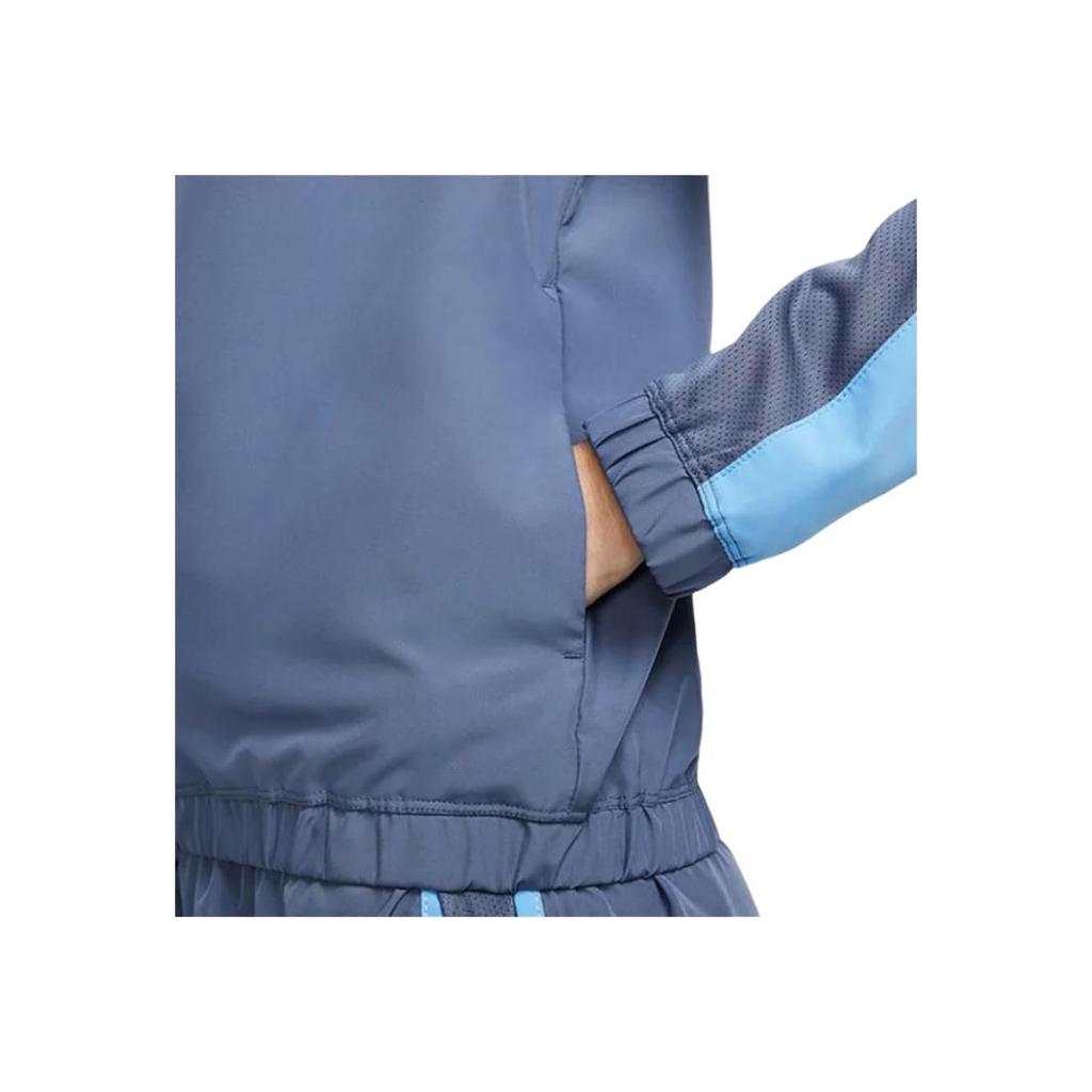 Nike Logo Printed Stand Collar Zip Long Sleeve Jacket Women jackets Light-Blue DX1038-491