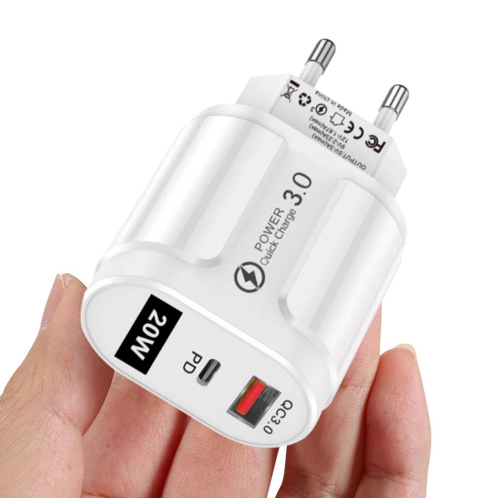PD33W GaN QC3.0 Multi-Port EU Charger 9V/12V Fast Charging Adapter