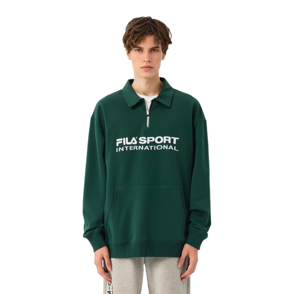 FILA Sweatshirts Men's Green Lapel Moderate Regular FS2POF1133X-PIG